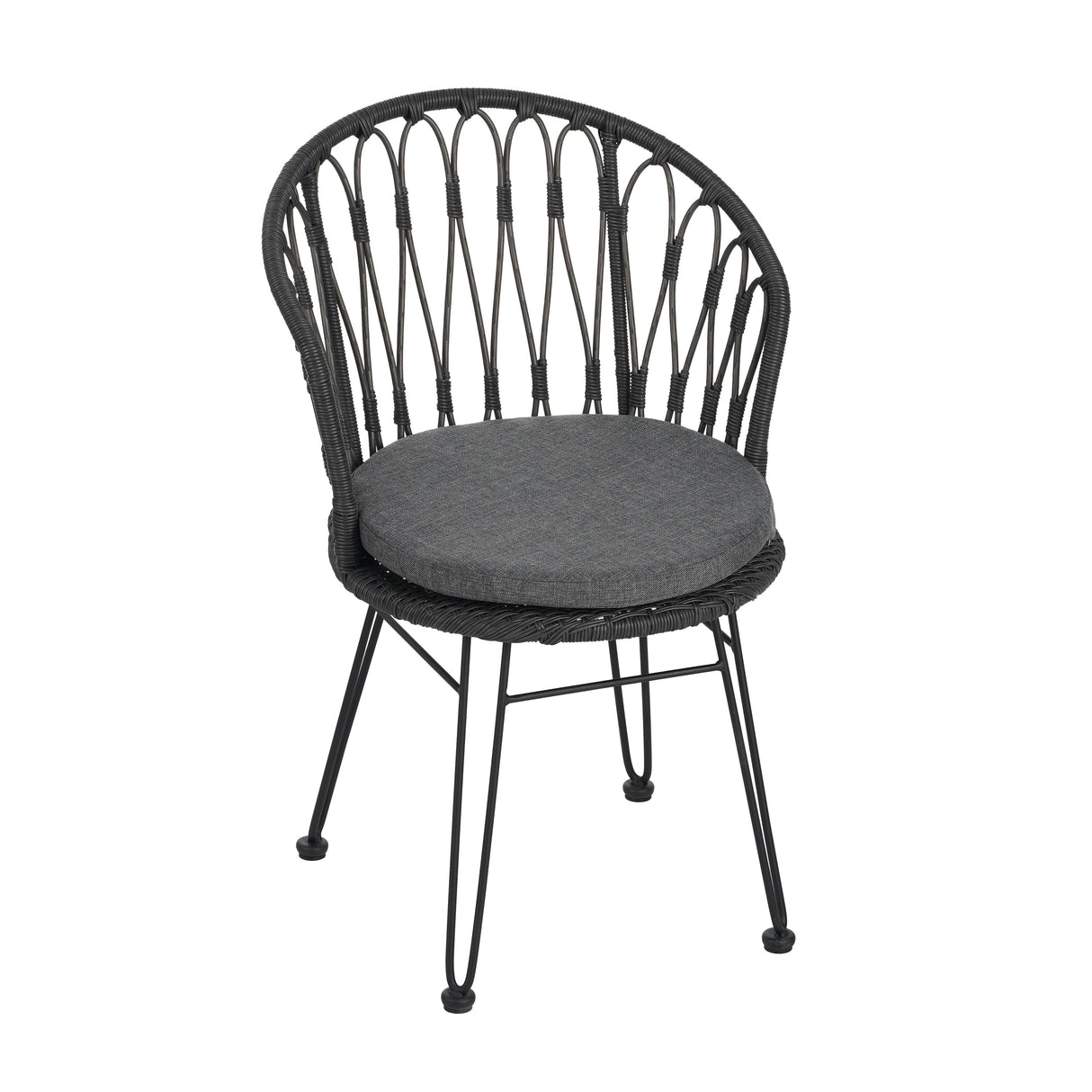 7 PCS Outdoor Dining Set with Acacia Wood Table and Rattan Chairs