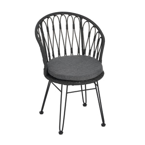7 PCS Outdoor Dining Set with Acacia Wood Table and Rattan Chairs