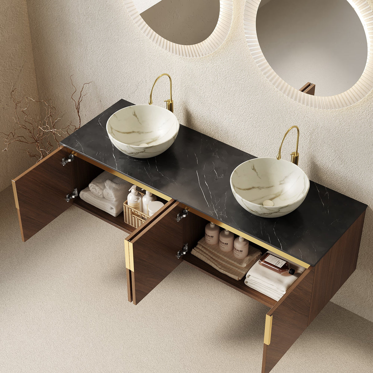 ARAI 60" Bathroom Vanity & Sinks