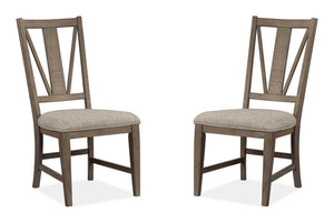 Paxton Place - Dining Side Chair With Upholstered Seat (Set of 2) - Dovetail Gray