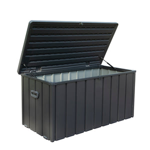 100 Gallon Outdoor Storage Deck Box - Waterproof, Dark Gray