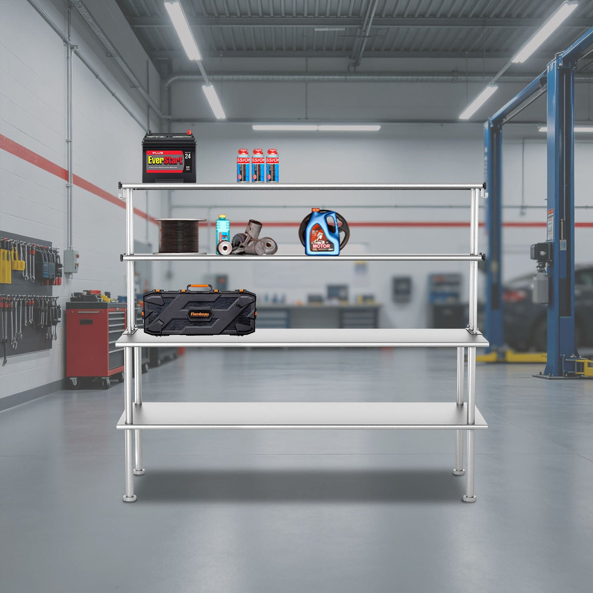 72 Inch Adjustable Stainless Steel Kitchen Rack