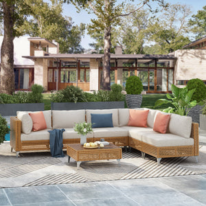 K&K 7-Piece Wicker Patio Furniture Set