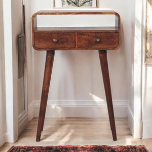 Solid Wood Curved Console Table