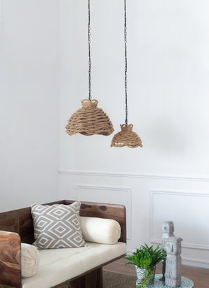 S/2 Rope Woven Chandelier