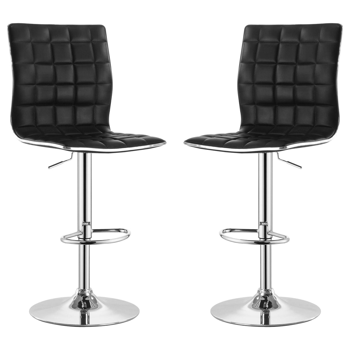Waffle - Adjustable Bar Stool (Set of 2) - Black