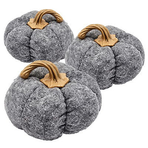 Pumpkin Ornament Decor For Holiday Harvest Festival Fall Festival & Thanksgiving (Set of 3)