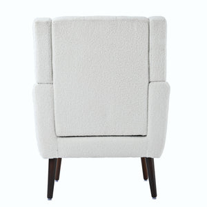Modern Accent Chair, Arm Chairs For Living Room, Upholstered Mordern Armchair, Comfy Soft Padded Lounge Chair In Small Space, Bedroom, With Pillow, Solid Wood Leg