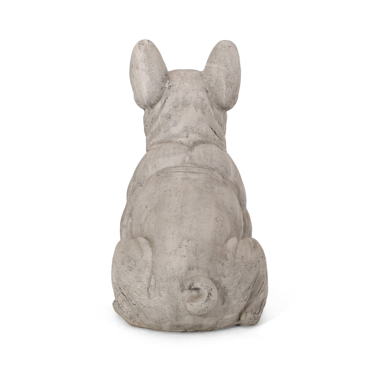 Dog Garden Sculpture, Outdoor French Bulldog Garden Statue, Rustic White