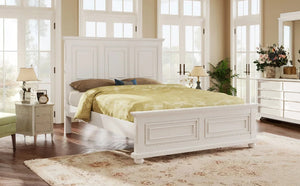 Traditional Town and Country Style Pinewood Vintage Tall Headboard King Bed Frame