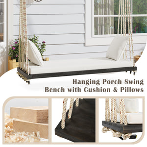 TOPMAX Patio Wooden Swing Chair