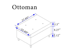 6-Piece Upholstered Sectional Sofa Grey
