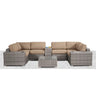 Modern Patio Rattan Sectional Set With Cushions