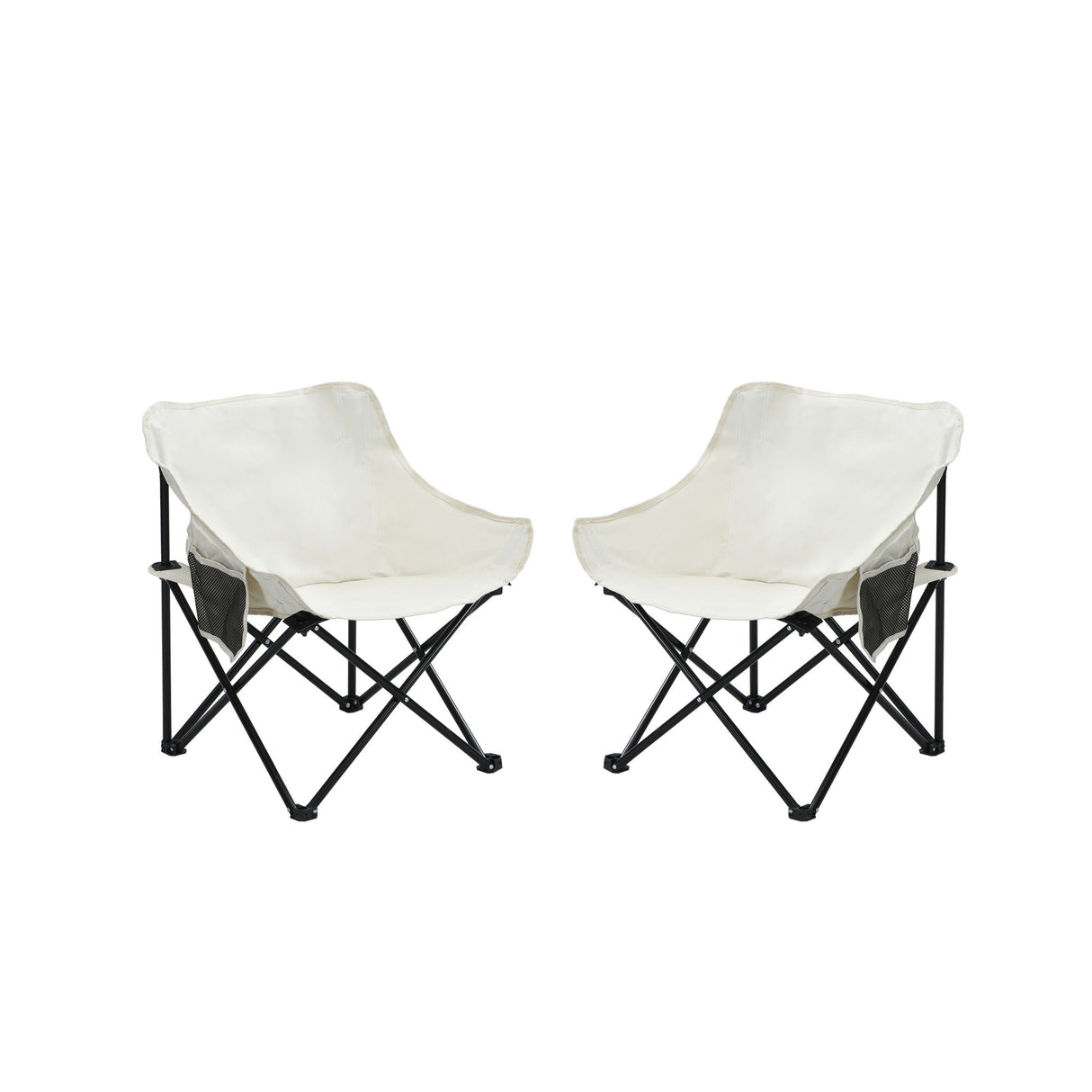 Portable Folding Camping Chairs With Carry Bag (Set of 2)