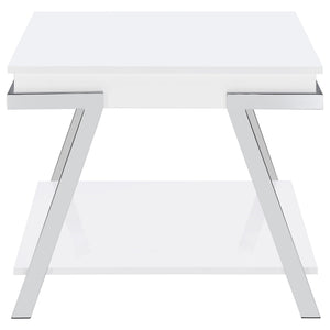Briana - 2 Piece Coffee And End Table Set With Lift Top Legs - Gloss White