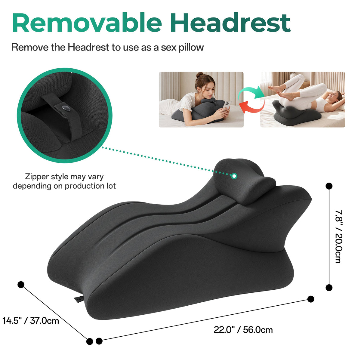 Memory Foam Ergonomic Wedge Pillow for Couples