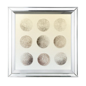 19.7x19.7" Ares Crystal Mirror Framed Wall Art on Mellow Golden Tint Background