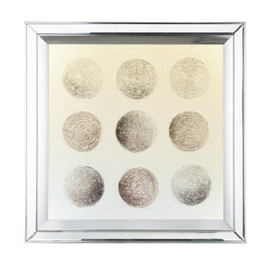 Ares Crystal Mirror Framed Wall Art with Lunar Motif - Multicolor