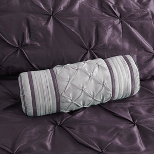 7 Piece Tufted Comforter Set Plum Full