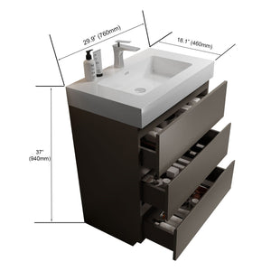 Alice - Bathroom Vanity With Sink, Large Storage Freestanding Bathroom Vanity For Modern Bathroom, One-Piece Sink Basin Without Drain And Faucet