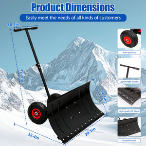 30" Wide Metal Snow Pusher