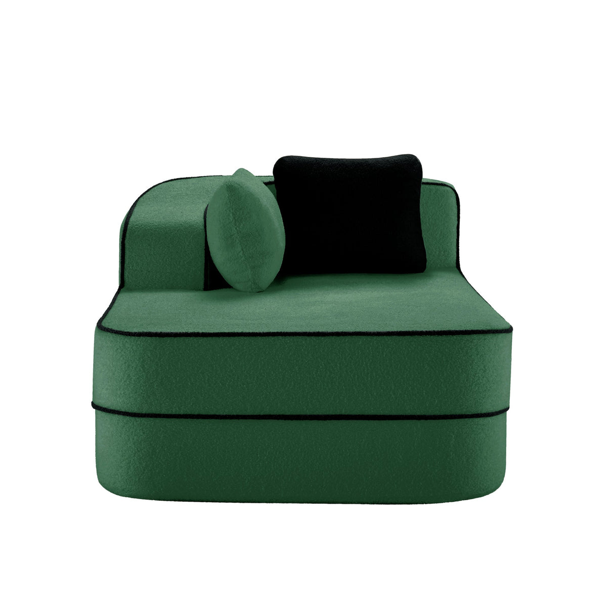 Elysees Left Chaise Sofa W/Pillows Teddy Fabric - Green