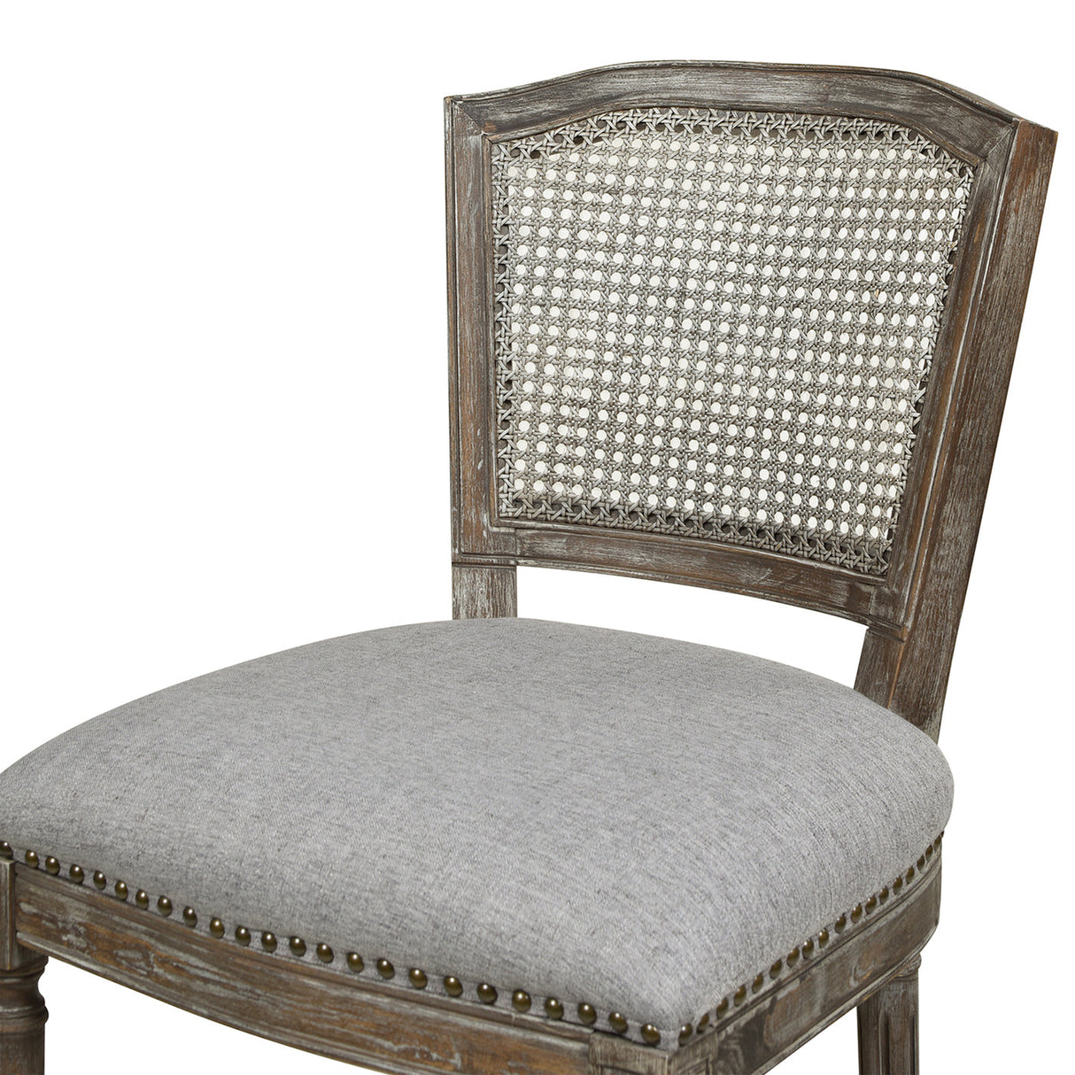 Triomphe Rattan Wicker High Back Armless Counter Bar Stool