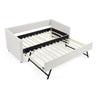 Upholstered Daybed With Trundle With Vertical Stripes