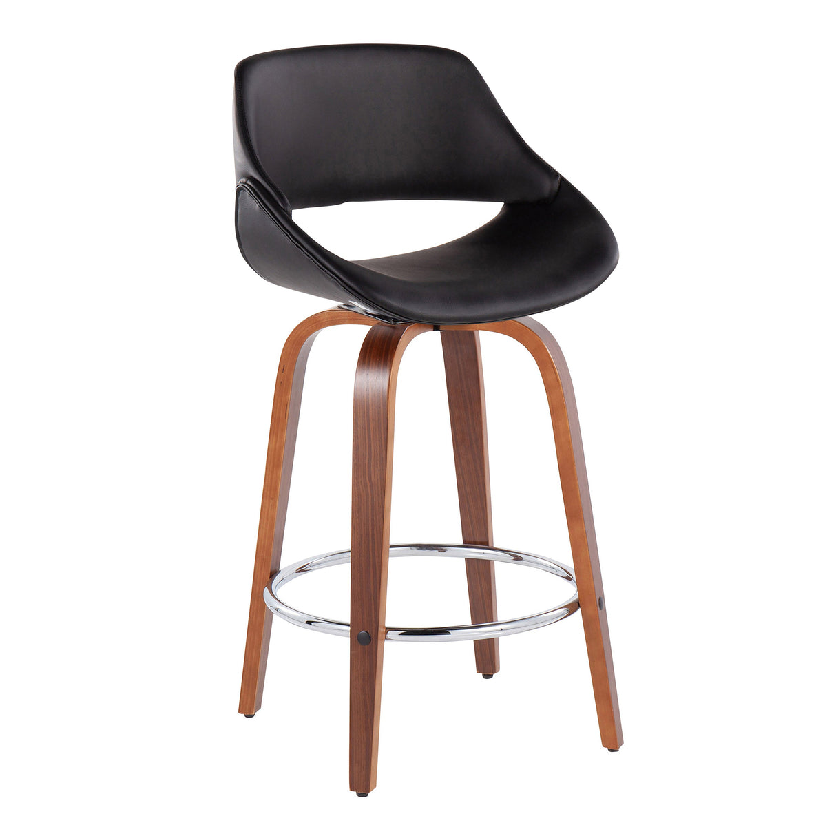 Mid-Century Modern Fixed-Height Counter Stool