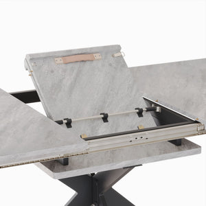 Modern Extendable Dining Table Set For 6 - 8 - Black / Gray