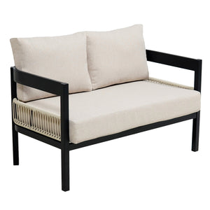 U_Style Multi-Person Outdoor Iron Sofa Set with Rattan Decoration