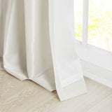 Twist tab lined window curtain panel white 50x95"