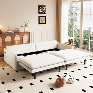 4 Seat Convertible Sleeper Sofa Bed, Modern With Storage