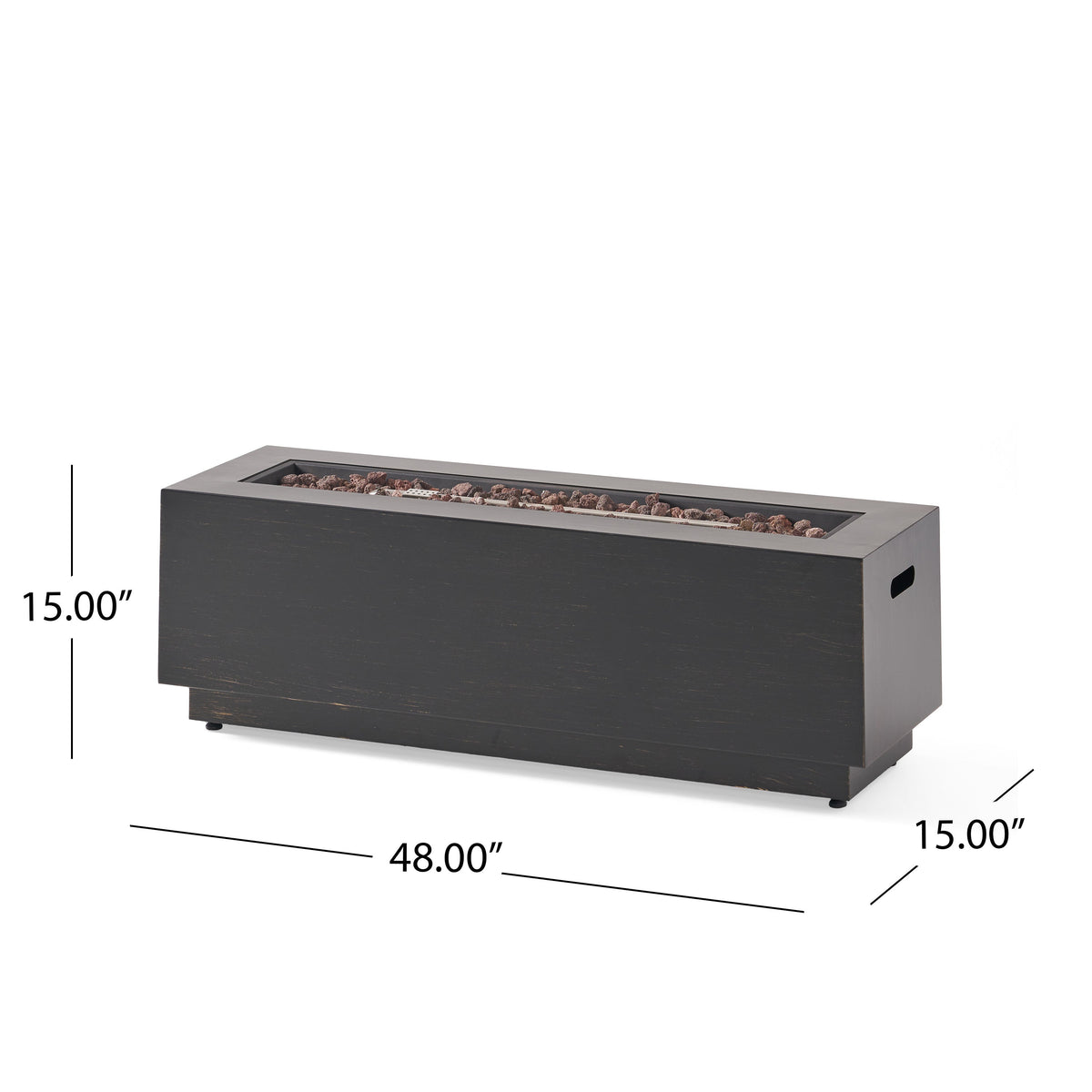 Modern Dark Grey 40" Outdoor Iron Propane Fire Pit