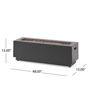 Modern Dark Grey 40" Outdoor Iron Propane Fire Pit