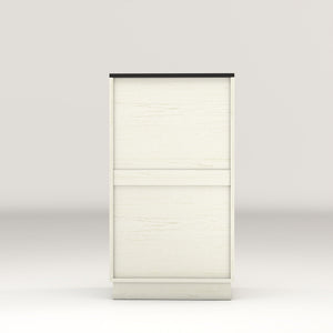 Tilt Out Trash Can Cabinet With Wave Textured Drawer & Pull Out Bin