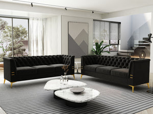Luxurious Sofa With Legs, Modern Chesterfield Design, Tufted Upholstery, 3 Seat Couch For Living Room And Office