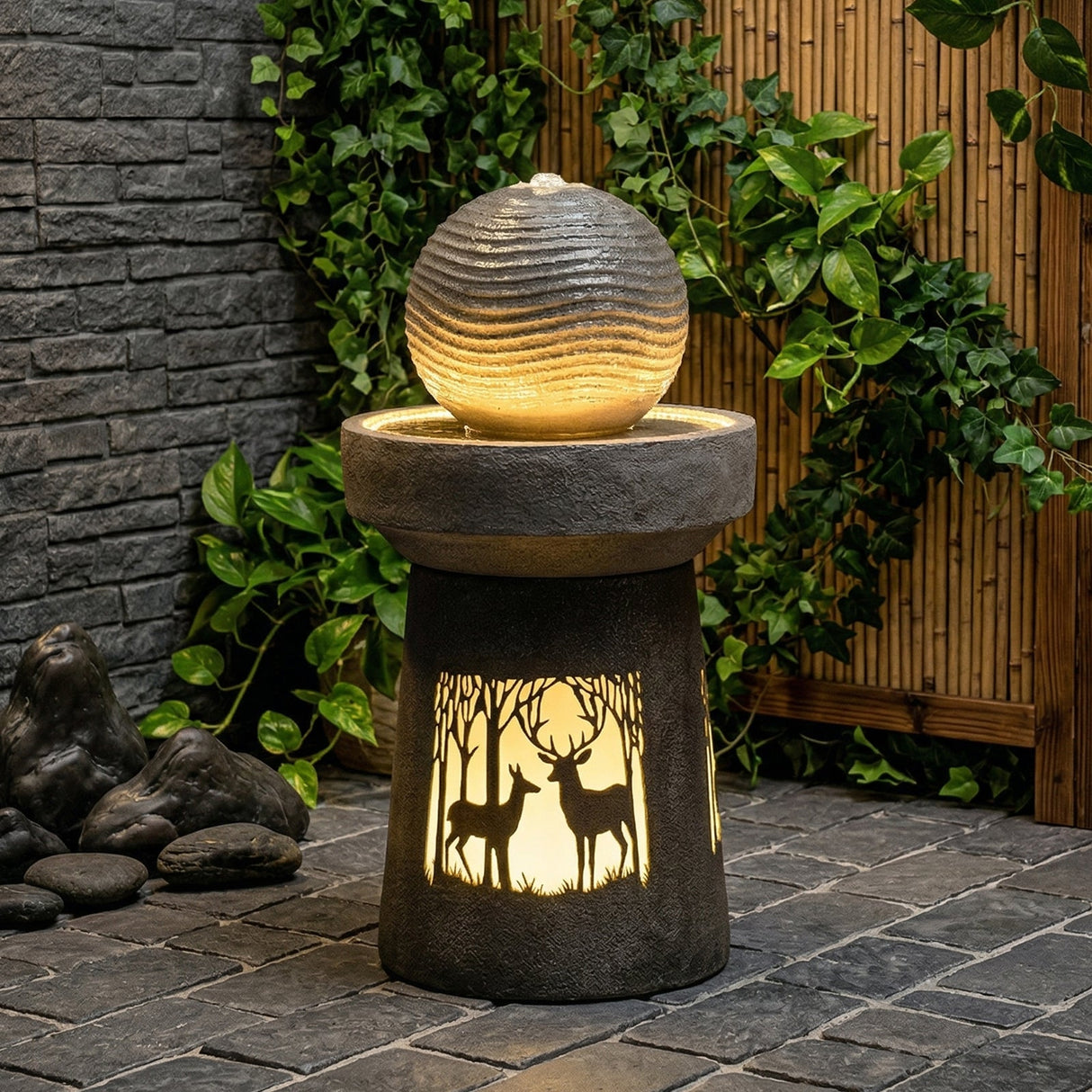 Outdoor Garden Lantern with Warm LED Light