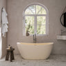 61 Inch Freestanding Solid Surface Soaking Bathtub