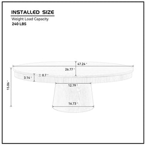 Modern Design Oval Handcraft Drum Coffee Table Length 47.24 inch Walnut Color