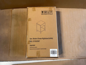 Modern Bedside Table with Drawer and Open Shelf