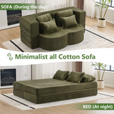 Queen Size Foldable Sofa Bed Chenille Futon Sofa Couch