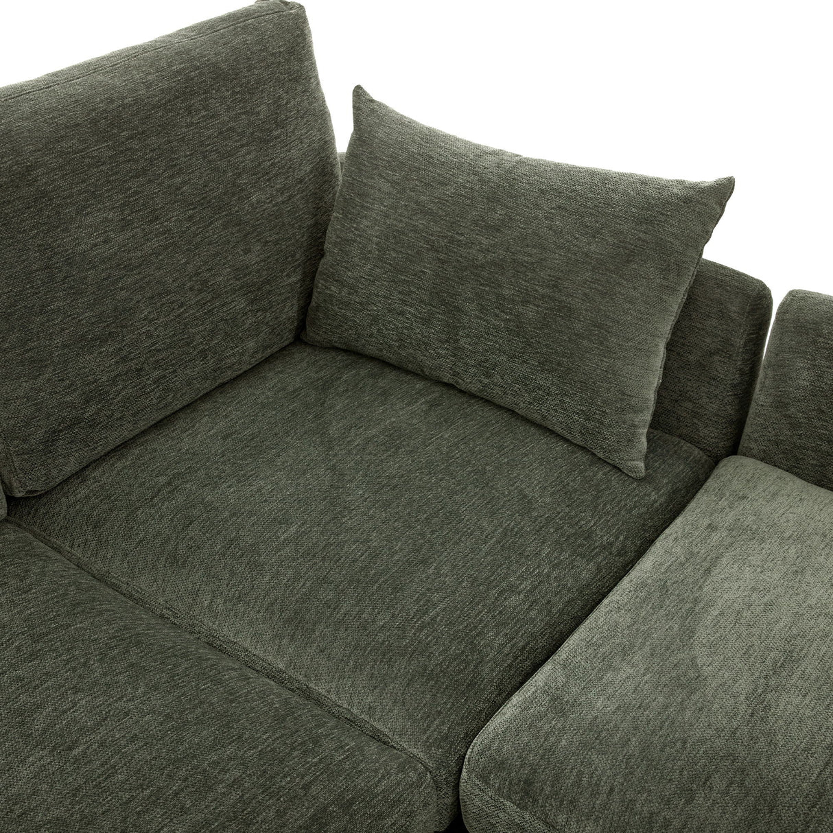 Modern Modular U-Shaped Sofa Bed With Movable Ottoman, USB Ports, Phone Holder