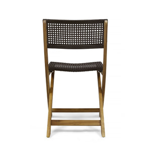 Bistro Foldable Chair With Wicker Backrest