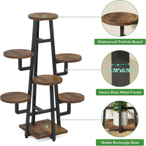 7 Tier Corner Plant Shelf With High Low Design For Living Room