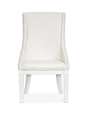 Kingston - Upholstered Host Chair (Set of 2) - Whisper White And Cerused Nutmeg