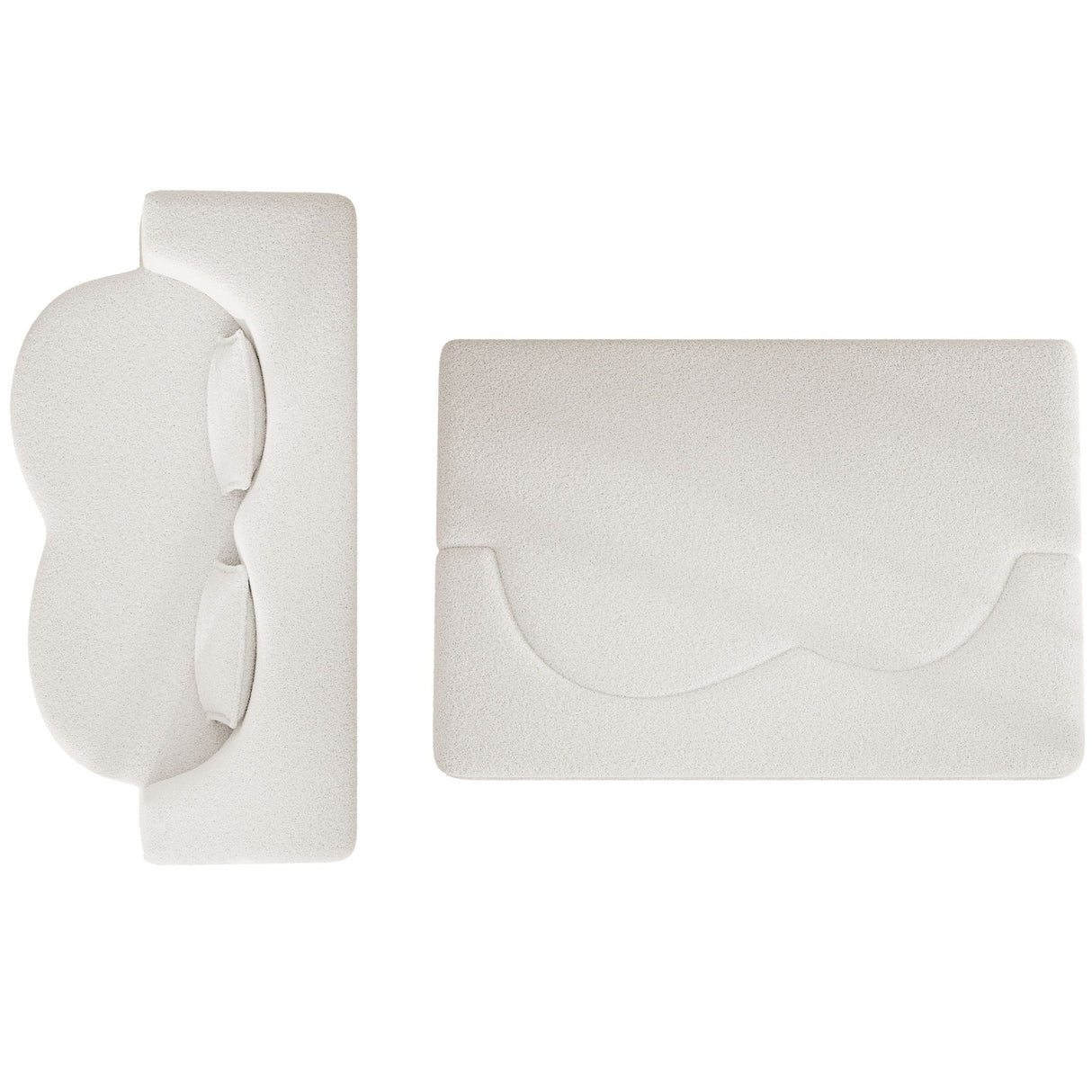 Modern Floor Sofa, With 2 Pillows, Convertible Teddy Fabric Foam Filled Bed