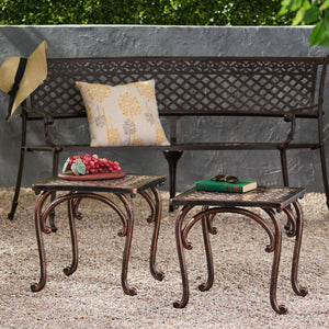 Laughlin Traditional Style Cast End Table Set - Antique Espresso