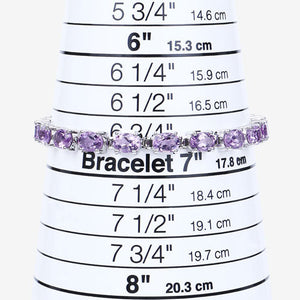 14.40 Carat Genuine Amethyst .925 Sterling Silver Bracelet