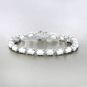 10.26 Carat Genuine Opal .925 Sterling Silver Bracelet